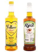 Yellow Heart Yellow Mustard Oil 1 Ltr Bottle, With The Agron Wood Pressed White | Sesame Oil | 1 Ltr Bottle (Pack of 2)