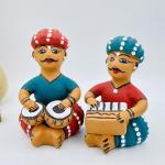 Heritage Mela Earthenware Terracotta Musicians Jugalbandi (Pack Of 2)