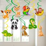 Zyozique Jungle Theme Party Decorations Hanging Swirls, Jungle Safari Hanging Swirls for Birthday Decorations/Birthday Party Decorations Kit (Pack Of 9)