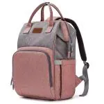 BABYHOP Baby Diaper Bag for Mother (Pink) Insulated Pockets, Stroller Straps, Wet Pocket - Light Weight Mom Maternity Travel Bag Backpack