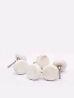 CASADECOR White Marble Knobs for Drawer Pulls Wardrobe Cabinet (pack of 6)