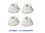 REEPEE Extra Large Super Absorbent Microfiber Refill Head for Spin Mop (Pack of 4)