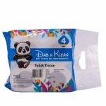 Dab N Klean 2 Ply Toilet Paper/Tissue Roll - 200 Pulls Per Roll - 4 Rolls Pack of 2