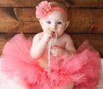 AMFIN Baby Girl Skirt Net Veil Skirt Kids Cute Princess Clothes Birthday Gift Party Skirt - (Dark Pink)