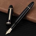 GOLD LEAF Jinhao X159 Extra Fine Nib Fountain Pen, Black with Golden Clip Acrylic Big (0.3mm Nib)