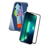 youth Mobi Iphone 13 pro Glass Screen Protector Guard with Transparent Silicon Back Cover (Pack of 2)