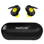 Matlek Bluetooth Earbuds TWS | High Bass Earphones | 15 Hours Non Stop with Case Battery Headphones