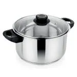 Prabha Heavy Gauge- Encapsulated Base Stainless Steel Cook and Serve Casserole 2.1L, 16 cm Diameter
