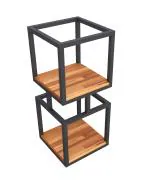 Ventuos 2-Tier Storage Shelf, Sofa Table for Small Space, Living Room, Bed Room, Greige and Black.