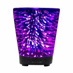 Allin Exporters JM-257 Aromatherapy Essential Oil Glass Diffuser 4 in 1 Cool Mist Ultrasonic Humidifier with 4 Timer with 3D Effect Night Light (100ml, Silver)