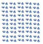 RAB Blue Rubber Glass Shelf Button Suction Cup - 100 Pcs