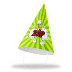 Festiko Superhero Theme Cone Hats (Pack of 10 - Hat 16), Superhero Party Cone Hats, Superhero Theme Birthday Hats, Superhero Theme Party Wearables