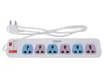 CONA 2731 COLOUR 6A 6x1 Power Strip with 1.5 meter cable and Power Indicator|6A Spike Guard