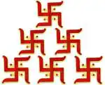 SK Craft Multicolor Acrylic Plastic Swastik Sticker (Pack of 6)