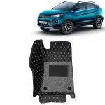 Kingsway 7D Car Floor Foot Tray Mats for Tata Nexon EV, 2020 Onwards Model, 100% Waterproof Washable, Black, Made with Top-Notch PVC Material, Complete Set of 3 Piece