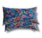 KS Pillows 100% Pure Organic ILAVAM PANJU Pillow Floral Print Soft Pillows (Blue) (Pack Of - 2)