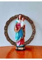 Breeze Handicrafts Poly Resin Statue of Rosary Mary Statue Showpiece Blessed Virgin Mary Statue Small Size 5 inch Height pack of 1 5x4x13.5 cm