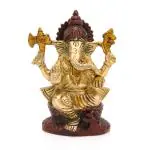 CraftVatika Gold Brass Ganesha Statue 6.4 x 8.9 cm