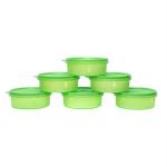 Cutting EDGE Food Saver Airtight Container, Eco-Plastic Tiffin Lunch Box for Office, Men, Women & Kids School, Leakproof Kitchen Food Left Over Multi Purpose Box for Fridge or Vegetable Storage (Set of 6 - 290 ml, Green)