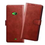 HANIRY Flip cover For Nokia 535 flip cover / Microsoft Lumia 535 flip cover / Brown