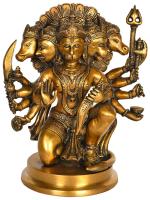 Idol Collections Golden Brass Panchmukhi Hanuman Idol