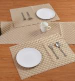 HOMADORN Premium Velvet Quilted Table Runner (13 inches X 72 inches) for 6 Seater Dining Table with 6 Placemats ( 13 inches x 20 inches )