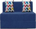Dr Smith 4x6 2 Seater Single Foam Fold Out Sofa Cum Bed (Finish Color - Blue Delivery Condition - Pre-assembled)