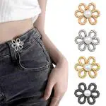 SANNIDHI 4/8 Pairs Adjustable Waist Buckle For Pants, Instant Jeans Button Pins Pant Waist Tightener Adjuster Detachable Pin Buttons For Loose Jeans, Skirts