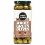 Urban Platter Whole Green Olives, 480g (Drained weight - 260g | Firm & Juicy | Product of Morocco)