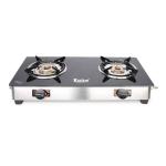 Khaitan Nano Smart SS Black Toughened Glass Top 2 Burner Gas Stove