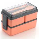 Dash 3 Compartment Lunch Box for School,Tiffin Box for Office, Leak Proof Plastic Lunch Box, Lunch Box with Spoon&Fork