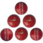 Tima Red Poly Hard Cricket Synthetic Ball (Pack of 6)