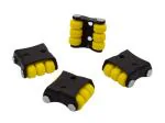 Caneuf Castor Wheel for Furniture/Heavy Duty 6X Small Mini Fix Moving Wheel Caster- 150kg Load Capacity (Yellow-Black Small Size) 4 PCS SET