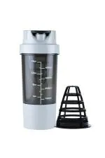 Doveaz Grey Plastic Cyclone Protein Shaker Bottle 500ml