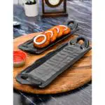 Goodhomes Designer Stone Melamine Serving Trays and Platter Set of 2pcs (Black)