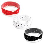 Bembika Red, White, Black Cotton Headband For Girls - Free Size (Pack Of 3)