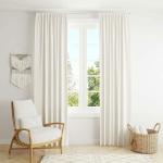 Home Blendz Cotton Curtains for Window Set of 2, Linen Textured Window Curtains for Home Decor, Hangs Elegantly with Back Loops(4.5ft x8 ft, White)