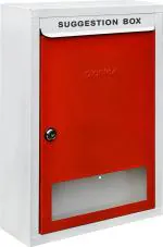 Plantex Wall Mount Red Metal All In 1 Letter Box with Lock 31.5 x 10.5 x 46 cm