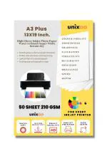 Unixaa 210 GSM High Glossy Inkjet Photo Paper A3 Plus Size (13X19 INCH) For Every Inkjet Printer (50 Paper Sheet White)
