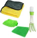 Winkcart Car Cleaning Cloth, Towel, Gloves And Car Ac Vent Cleaning Brush