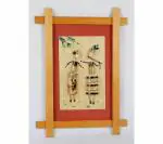 SAMYAK Brown Rectangular Wooden and Bamboo Couple Wall Hanging Frame, 10 x 14 inch