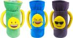 Ole Baby Multicolor Emoji Face Velvet Milk Feeding Bottle Cover With Handle 16X10X6.5 cm ,Pack Of 3