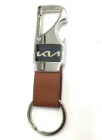 JDP Multicolor Leather, Metal Kia Cars New Logo with Opener Keychain