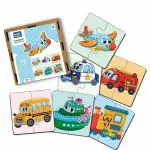 Mini Leaves Multicolor Engineered Wood Jigsaw Puzzles 24 months (Pack of 6)