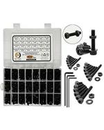 Epi-Torque Hi Tensile 12.9 Alloy Steel Socket Head Cap Screws, Allen Bolts - Thread Dia M3 M4 M5 with Full Thread Length 6mm to 30 mm Screws, Black (Pack of 823)