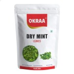 OKRAA Dry Mint Leaves / Pudina Patta ( Dried Pure And Natural Mint Leaf ) - 100 GM