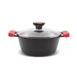 Milton Pro Cook Die Cast Nonstick Casserole With Glass Lid, 2 Litre, Red| 2 Years Warranty
