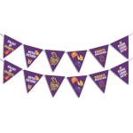 Festiko Team KKR Pennant Banners (Set of 13 Pcs), Ipl Theme Pennat/Flag/Bunting Banner, Cricket Party Props, Ipl party supplies, Ipl Theme Decorations