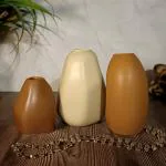 Banwari Crafts Premium Ceramic Abstract Vase Home Decorative Showpiece Flower Pot Planter Set of 3 for Home Decor