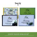 Samazh Organic Lemon & Mix Fruit & Charcoal & Rose Merry Handmade Herbal Soap COMBO (400g)